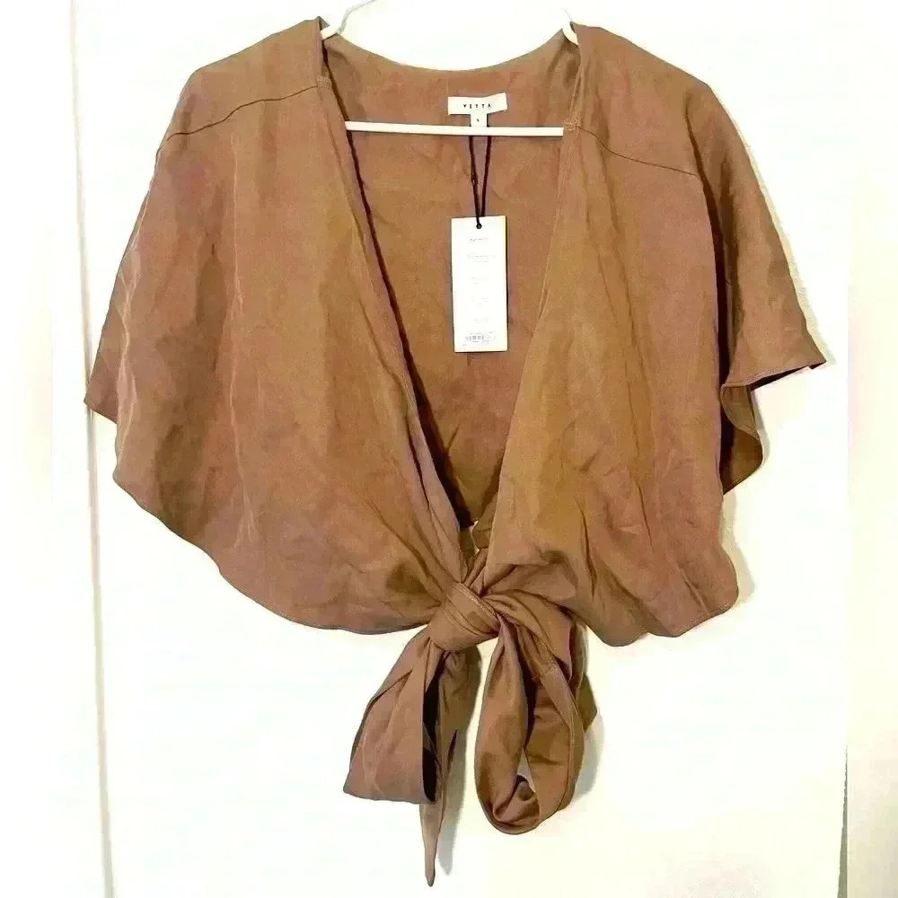 Vetta Capsule Jumpsuit TOP ONLY Light Taupe Color Womens Size 6